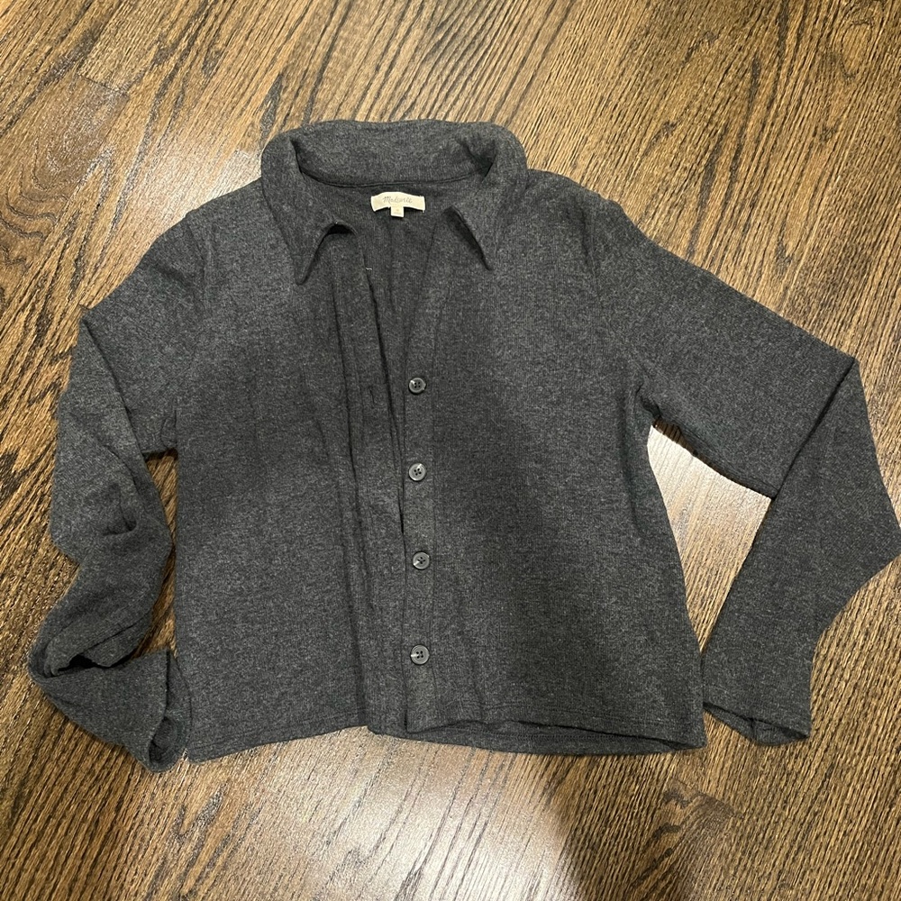 Madewell Charcoal Knit Cardigan